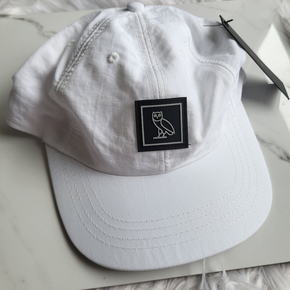 OVO Nylon White Sports Cap Adjustable Reflective Strap Hat - Picture 1 of 8